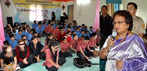 The First Lady of the State, Smt Rita Rajkhowa speeches at Donyi Polo Mission School for the Hearing and Visually impaired at Itanagar on 29th March2016.